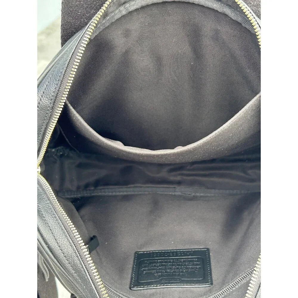 Coach Black Pebble Leather Commuter Laptop Bag Briefcase Unisex Crossbody